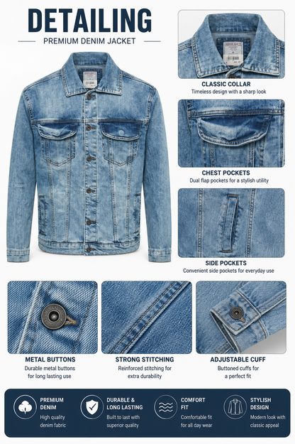 Men's Premium Light Blue Denim Jacket