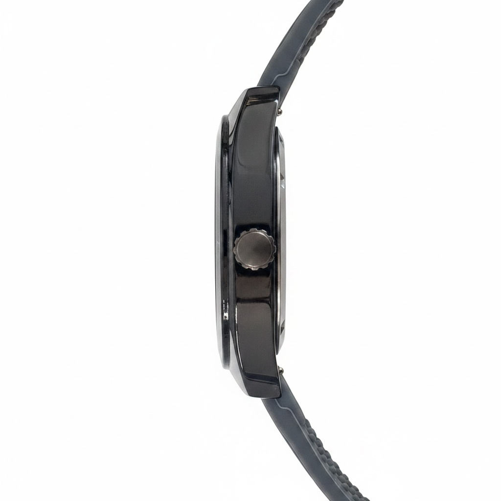 For Men’s Black Premium Silicone Strap Analog Watch with Date Display | Stylish Luxury Wrist Watch