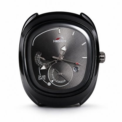 For Men’s Black Premium Silicone Strap Analog Watch with Date Display | Stylish Luxury Wrist Watch
