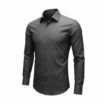 Black Stretchable Lycra Shirt | Easy Iron & Wrinkle Resistant