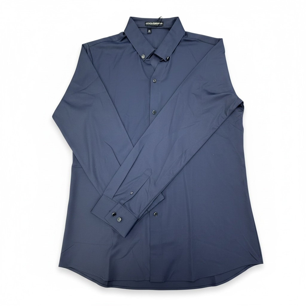 Men’s Navy Blue Premium Stretchable Lycra Shirt – Easy Iron & Wrinkle Resistant