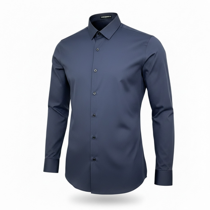 Men’s Navy Blue Premium Stretchable Lycra Shirt – Easy Iron & Wrinkle Resistant
