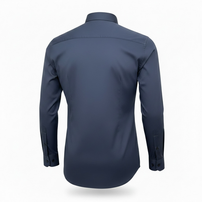 Men’s Navy Blue Premium Stretchable Lycra Shirt – Easy Iron & Wrinkle Resistant