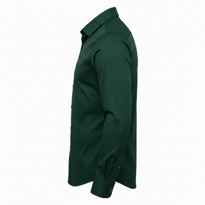 Men’s Green Premium Stretchable Lycra Shirt – Easy Iron & Wrinkle Resistant
