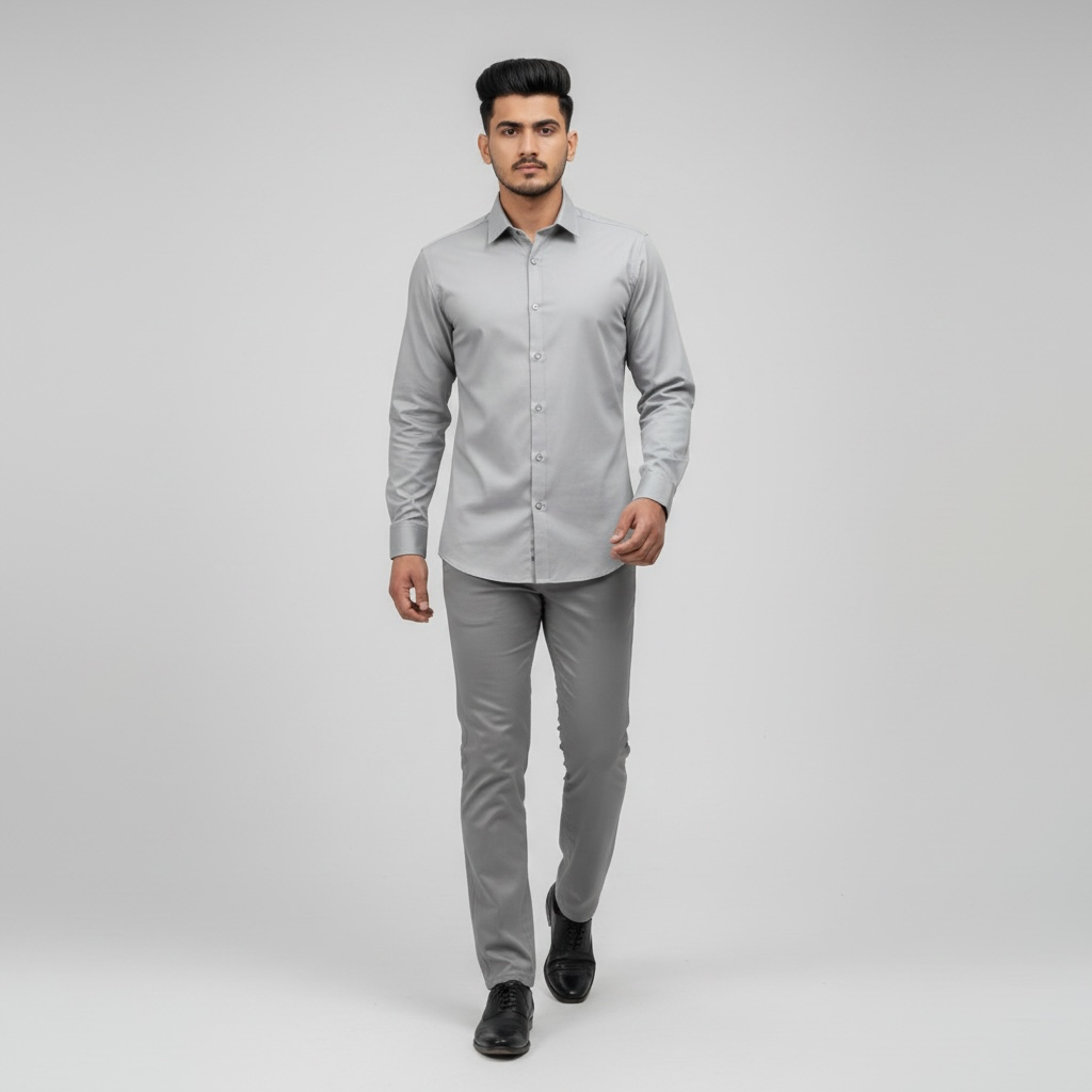 Light Grey Nylon Shirt for Men | Comfortable & Stylish