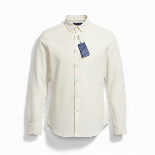 Men's Premium Casual Long-Sleeve Shirt - Off-White / Cream