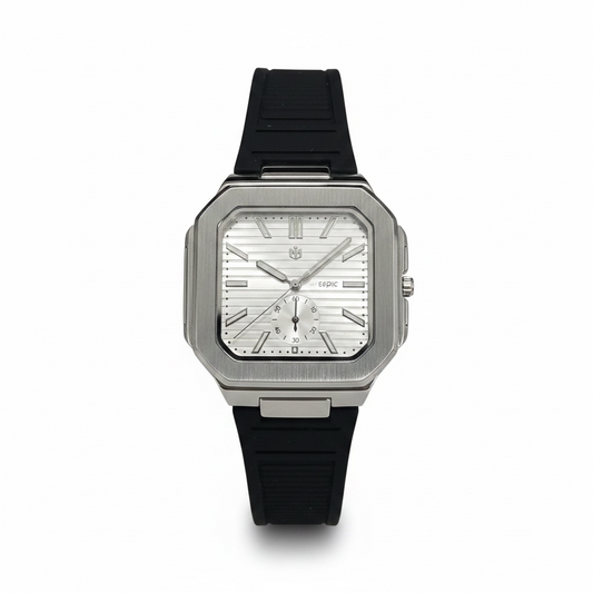 Premium Silver Octagonal Metal Case
Unique Striped Designer Dial
Black Soft Silicone Strap
High Precision Quartz Movement
Analog Display
Scratch Resistant Glass
Comfortable Lightweight Design
Durable Build Quality
Secure Buckle Closure
Perfect for Daily & Party Wear