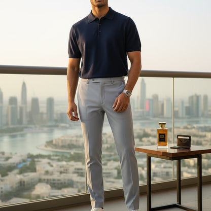 Light grey formal pant for man Tailored-Fit Stretch Dress Pants