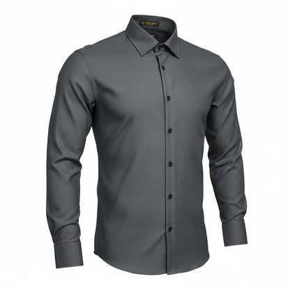formal shirts Men's Premium Tailored-Fit Poplin Formal Shirt -black