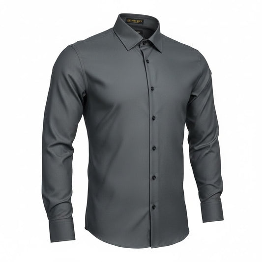 formal shirts Men's Premium Tailored-Fit Poplin Formal Shirt -black