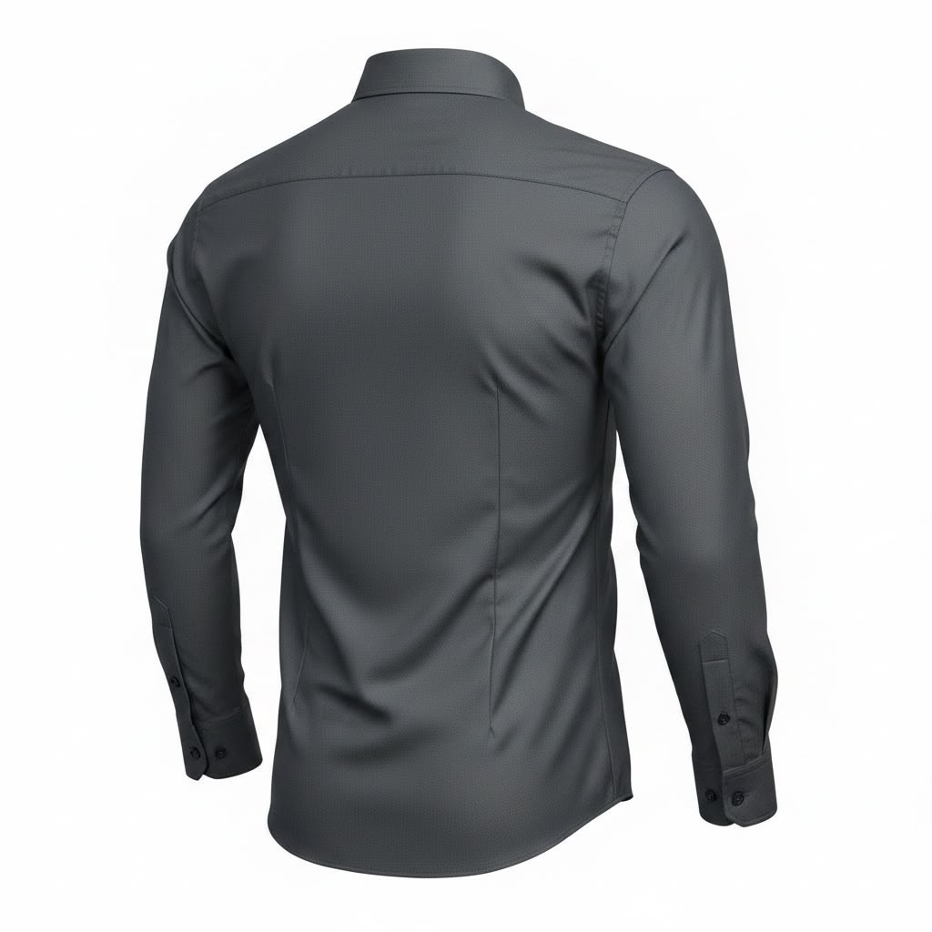 formal shirts Men's Premium Tailored-Fit Poplin Formal Shirt -black