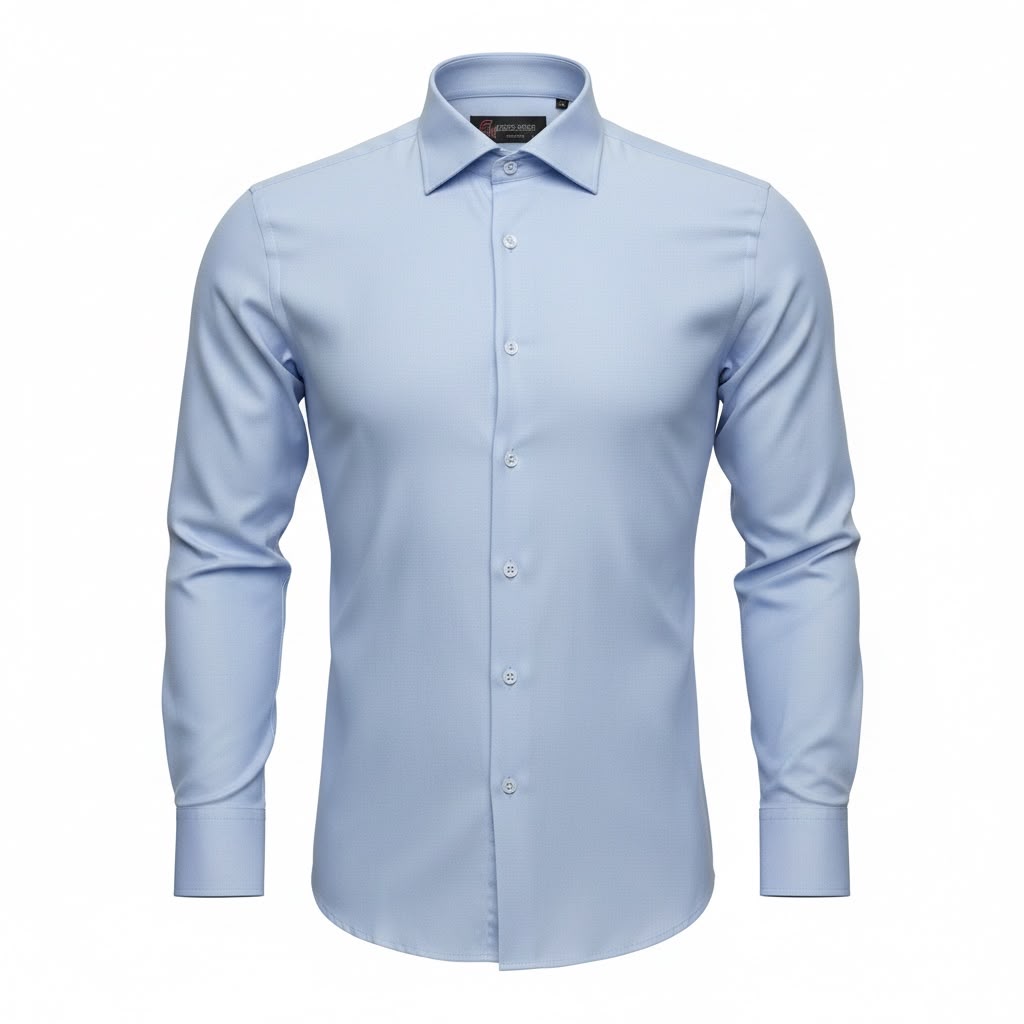 Men's Slim-Fit Non-Iron Stretch Formal Shirt - Light Blue