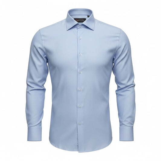 Men's Slim-Fit Non-Iron Stretch Formal Shirt - Light Blue
