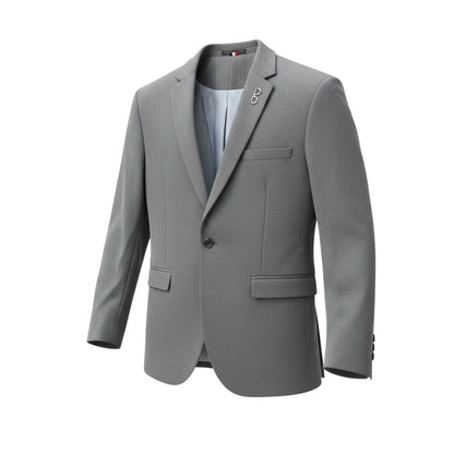 Tailored Single-Button Blazer - grey