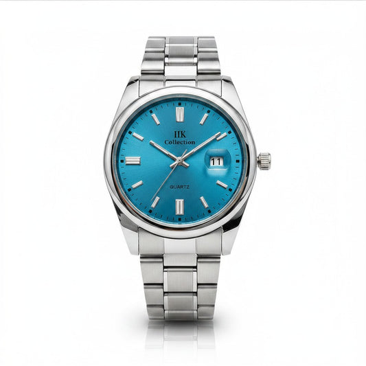 Men’s Blue Dial Stainless Steel Watch