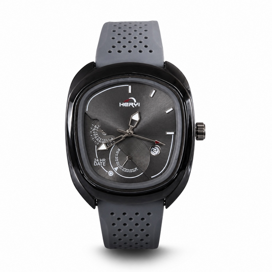 Men Watch, Black Watch, Analog Watch, Silicone Strap, Luxury Watch, Casual Watch, Fashion Watch, Square Dial, Wrist Watch, Date Watch, Men's Accessories