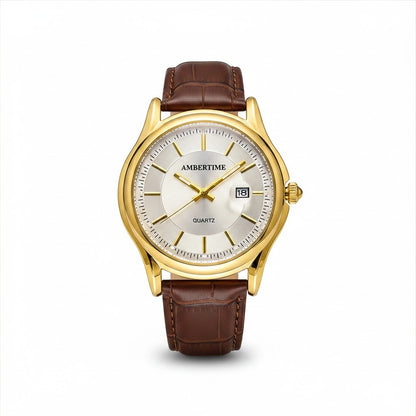 Men’s Luxury Watch – Gold Case Brown Leather