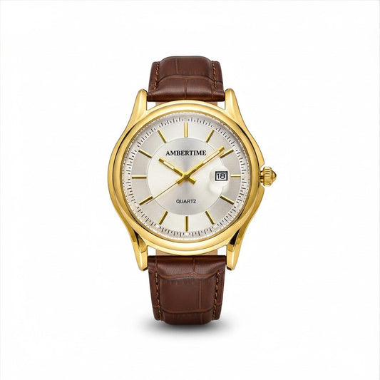 Men’s Luxury Watch – Gold Case Brown Leather